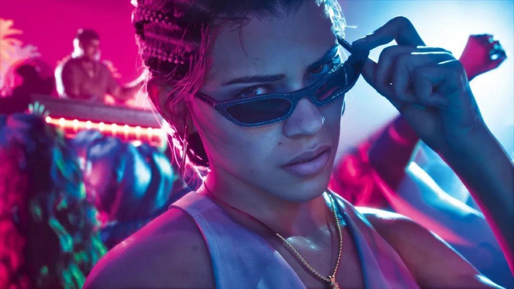 GTA 6 Edge screenshot of Jason and Lucia at a club