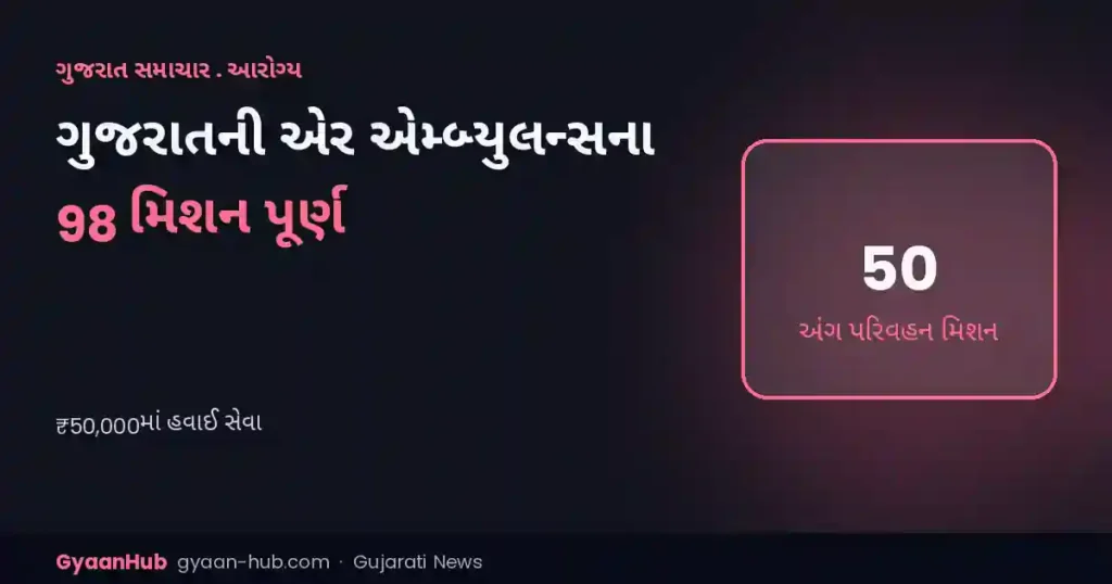 ગુજરાતની એર એમ્બ્યુલન્સના 98 મિશન પૂર્ણ: 50 અંગ પરિવહન, ભાડું અને બુકિંગની સંપૂર્ણ માહિતી