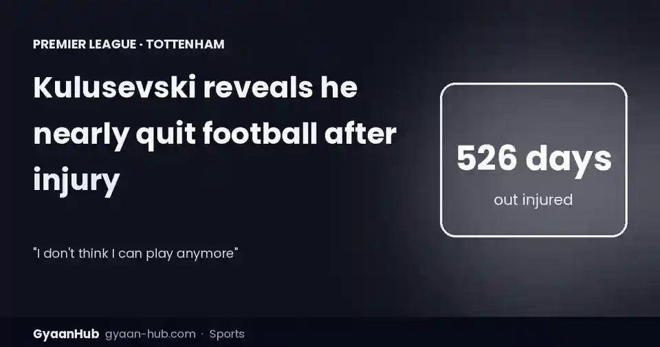 Dejan Kulusevski Reveals He Nearly Quit Football After 526 Days Out: “I Don’t Think I Can Play Anymore”