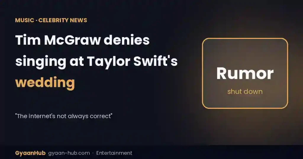 Tim McGraw Denies Singing at Taylor Swift’s Wedding: “The Internet’s Not Always Correct”