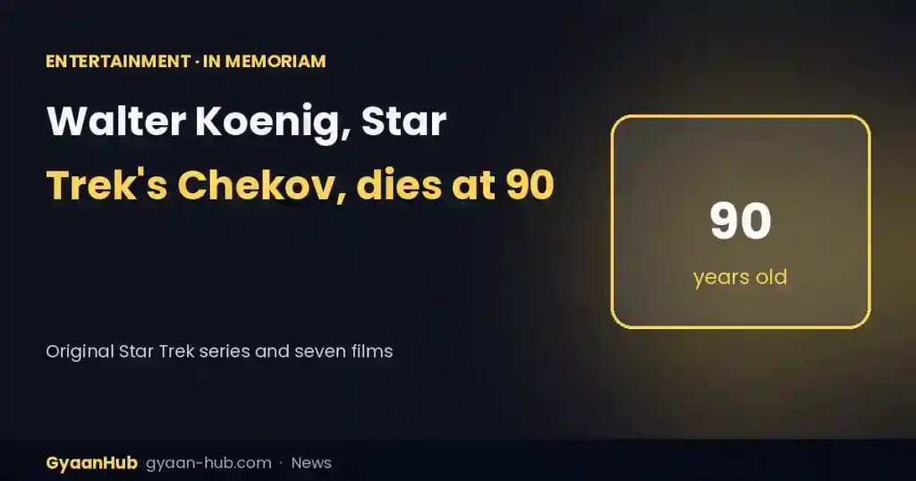 Walter Koenig, Chekov on the Original Star Trek, Dies at 90
