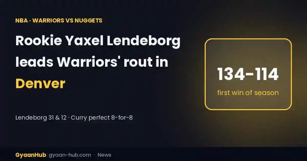 Warriors vs Nuggets 134-114: Rookie Yaxel Lendeborg Scores 31, Stephen Curry Perfect in First Win of the Season
